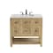 James Martin Vanities Breckenridge 36in Single Vanity, Light Natural Oak w/ 3 CM Eternal Jasmine Pearl Top 330-V36-LNO-3EJP - alternate 1